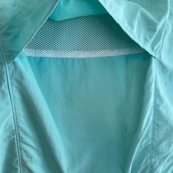 COLUMBIA PFG Omni-Shade Sun Protection Sz M Drawstring Pop Over Tunic Turquoise - Picture 7 of 11